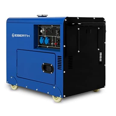 EBERTH 5000 Watt Groupe Electrogene Diesel, Generateur Electrique avec Moteur Diesel 10 CV, 4 Temps, Démarreur électrique, 2x 230V, 1x 12V, Régulateur AVR, Sécurité Niveau d'huile