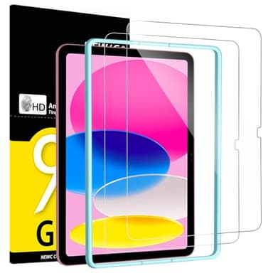 NEW'C Lot de 2, Protection Écran en Verre Trempé pour iPad (A16) 11ème Génération 2025, iPad 10ème Génération 10,9 Pouces 2022, Film de Protection - Résistant - Cadre d'installation inclus