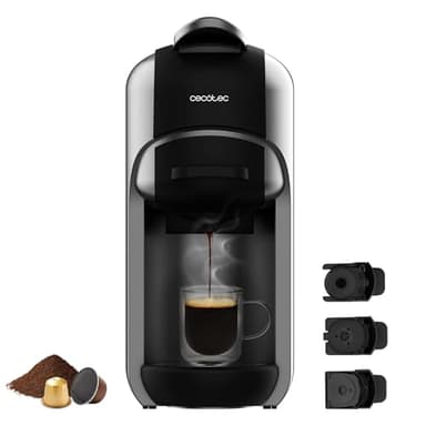Cecotec machines à café à capsules FreeStyle Compact. Cafetière espresso très compacte 3 en 1. Adaptée pour café moulu, Dolce Gusto et Nespresso.