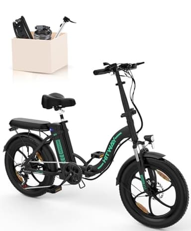 HITWAY E-Bike Vélo électrique 20 Pouces Fat Tire Pliant, 250W Moteur, 36V/12Ah Batterie au Lithium, Autonomie maximale 35-90 km