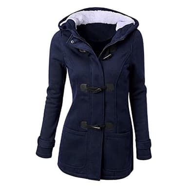 MJGkhiy Femmes Manteau Parka grande taille Thermique Parka Manteaux Polaire Manteau Rembourré Chaud Vestes À Capuche Coupe Vent Vestes Avec Poches Curvy Veste En Fourrure, Marina, XXL