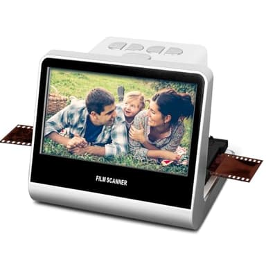 Scanner de film 22MP, film négatif numérique LCD de 5 pouces et numériseur, mémoire de 16 Go convertit les négatifs N&B/135/110/126 KPK et les diapositives Super 8 / Monochrome en photos JPEG blanches