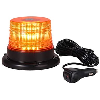 PROZOR Gyrophare Orange 40 LEDs Girophare LED Vehicule 40W 12/24V E-mark Clignotant Magnétique d'Urgence Avertissement Strobe ON/OFF, 7 Modes Flash IP67 Lumière Balise Ambre avec 5M Allume-Cigare