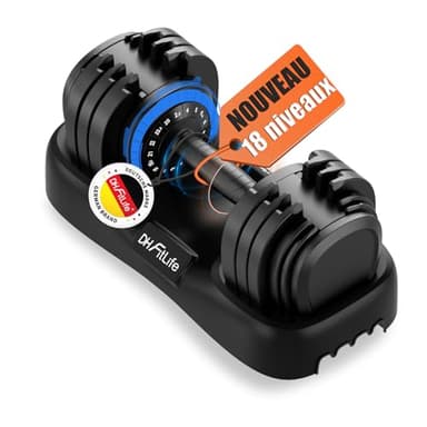 DH FitLife 2026 – Nouveau set d’haltères réglables 2,5 à 25 kg, 18 niveaux, avec disques, pour hommes et femmes(25 kg x 1)