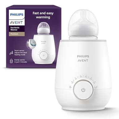PHILIPS Avent Premium - Chauffe-biberon rapide, avec contrôle intelligent de la température, technologie de bain-marie, arrêt automatique, modèle SCF358/00