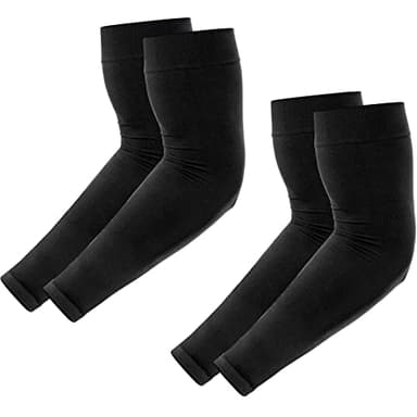 Newbyinn Manchettes de Bras pour Hommes et Femmes, Protection Anti-UV, Couverture de Tatouage, Sensation de Fraîcheur, Manchons de Sport de Compression - Taille: M, Couleur: Noir