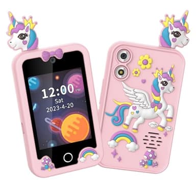 Funien Smartphone d'apprentissage Intelligent pour Enfants avec Double Caméra et Contrôle Parental pour Enfants de 3 à 12 Ans, Jouet éducatif à écran Tactile de 2,8" Un Apprentissage Interactif