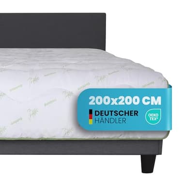 Bestlivings Couette en bambou - 200 x 200 cm - Certifié Öko-Tex (fabriquée en Allemagne) - Fibres de bambou antibactériennes - Couette thermorégulatrice et régulatrice d'humidité