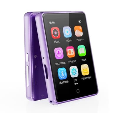 64 Go Lecteur mp3 Bluetooth 5.3, écran Tactile 2,8 Pouces, Son HiFi, lecteurs mp3 et mp4 Enfant,Haut-Parleur intégré, Enregistrement, Radio FM, Extensible jusqu'à 128 Go, adapté aux Enfants (Violet)