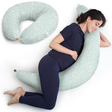Niimo Coussin de Grossesse et d'allaitement XXL - Housse de Coussin Maternité 100% Coton, Distingué par Deux Prix en 2022, Lavable, Coussin d'allaitement