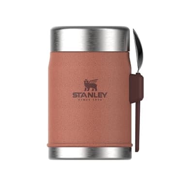 Stanley 1913 Classic Legendary Food Jar 0.4L avec Cuillére-Fourchette - Thermos Alimentaire Chaud a 7h - Lunch Box Isotherme - Lavable au Lave-Vaisselle - Acier Inoxydable - Sans BPA - Hammertone Clay