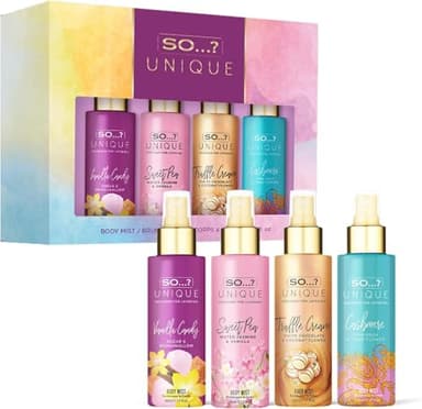 So…? Unique Mini Mist Coffret Cadeau Brume Corporelle Parfumée Pour Femme (4x50ml)