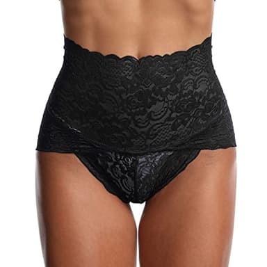 Générique Culotte Gainante Taille Haute Panty Gainant Invisible Anti Frottement Femme Ceinture Ventre Plat Cycliste Coton Culottes Et Slips Grande Body Extra Fort Gaine Amincissante Push Up Le Noir,M
