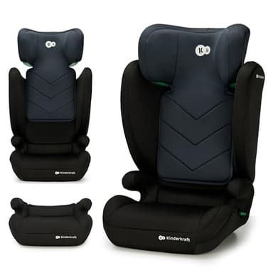 Kinderkraft I-SPARK i-Size Siège auto bébé Groupe 2/3 100-150 cm, de 3,5 à 12 ans, 15 à 36 kg, léger (4,5 kg), ceinture de sécurité à 3 points, Protection latérale, Noir
