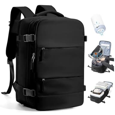 SZLX Sac à Dos Sous Vide Bagage à Main Pour Femmes, Sac à Dos Airbag Avec Système De Vide Pour Le Voyage, Ryanair Travel Ruscksack Taille Cabine Avec Pompe étanche Valise Sous Vide Pour Homme