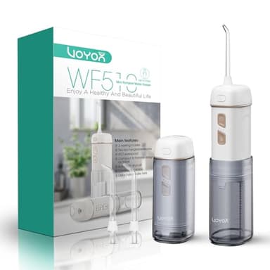 VOYOR-HEALTH Jet Dentaire Hydropulseur de Voyage, Mini Portable Irrigateurs Sans Fil, Électrique Irrigateur Oral Professionnel avec IPX7 Étanche et 3 Modes WF510 (Doré)