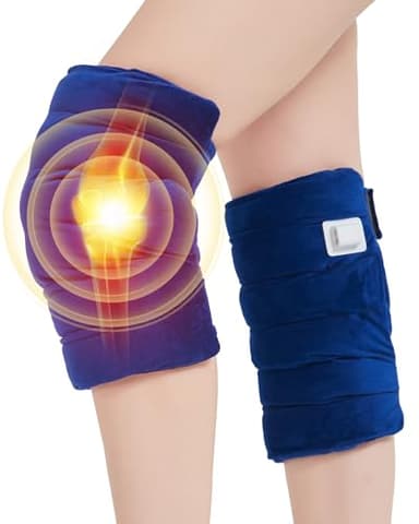 JOBYNA Coussin Chauffant Électrique pour les genoux, 2Pcs Thermothérapie genouillère épaissie pour Soulager la Douleur, Chauffage en 5s, Minuterie d'arrêt automatique, 30℃ à 70℃