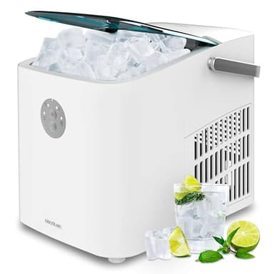 Cecotec Machine à Glaçons avec Fenêtre, Ice Maker, Chillin' Ice 1200 Go 120W, Capacité de Production Quotidienne de 12 kg, Glaçons en 6-8 minutes, 2 Tailles de Cubes, Contrôle Simple