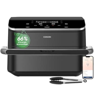 COSORI Air Fryer 10L Twinfry, Friteuse sans Huile Double Résistance, Airfryer à Dual Zone Avec Séparateur Amovible, 5-en-1, Grande Capacité, Cuisson optimale, 40℃-240℃, Contrôle Smart via App