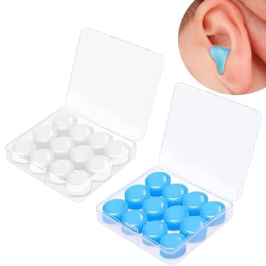 ZKGYUS Bouchons d'Oreille En Silicone, 24 Pices Bouchons d'Oreille pour Dormir Moulables, Boule Quies Silicone Réutilisables et Étanches, Bouchons d'Oreilles pour Natation Sommeil Avions Apprentissage