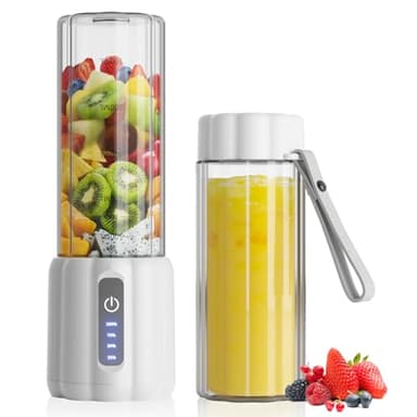 COKUNST Mixeur Portable pour Shakes et Smoothies, 22000 TR/min Puissant avec 6 Lames, 500 ml Mini Blender avec Couvercle de Voyage pour Cuisine, Salle de Sport, Bureau