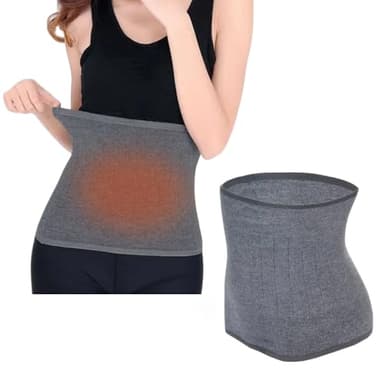 ITODA Unisexe Ceinture Protection Lombaire en Cachemire Ceinture de Soutien Lombaire Reins Chaud Ceinture Abdominale Maintien élastique Respirant Soulager Douleur Récupération Chirurgicale,Gris,M