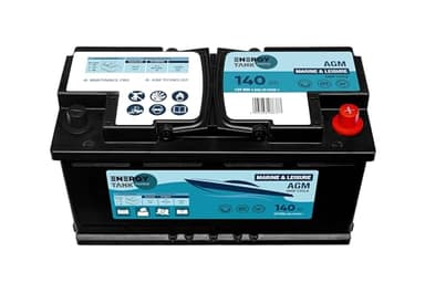 Batterie Bateau 12V 140Ah - Batterie Pour Bateau Mobile et Stationnaire - Batterie Marine Longue Durée de vie - Batterie 12v Decharge Lente Protégée Contre les Vibrations et les Chocs
