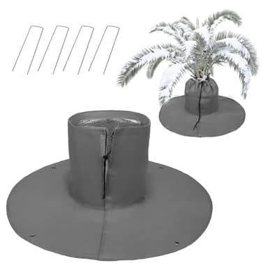 Gucass Protection Palmier Hiver, Voile d’hivernage pour Plantes Extérieur, Housse d’hivernage pour Les Racines de Palmier, 3 Couches Isolantes, pour Plantes Jusqu’à 36 cm de Diamètre, Ø 95 cm (Gris)