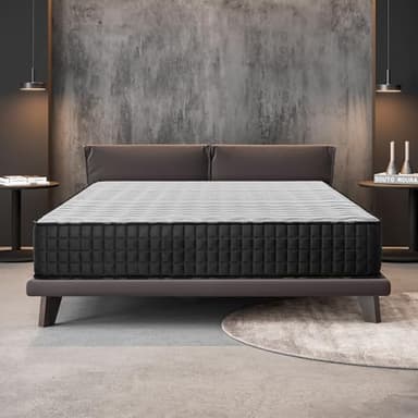 NATURALEX - Matelas Titanium 140x190-24 cm - Accueil Mousse mémoire de Forme + Blue Latex - Soutien Mi-Ferme - Respirant - 7 Zones - Réversible - Couchage indépendant - Fabriqué en Europe