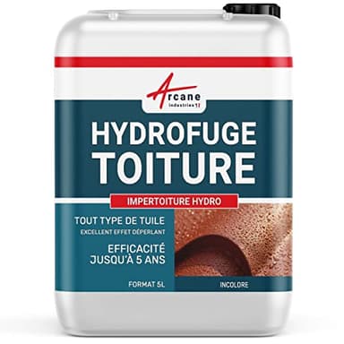 Hydrofuge Toiture, imperméabilisant tuiles incolore - IMPERTOITURE HYDRO - 5 L (jusqu'à 25 m²) - ARCANE INDUSTRIES