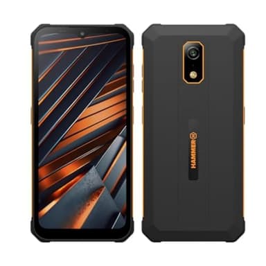 Smartphone Hammer Iron Va sans contrat Robuste, Double SIM, puissante Batterie 6500 mAh, 64 Go + 4 Go de RAM, Android 14, caméra 13 Mpx avec capteur de Vision Nocturne IP69, 300 Heures en Veille