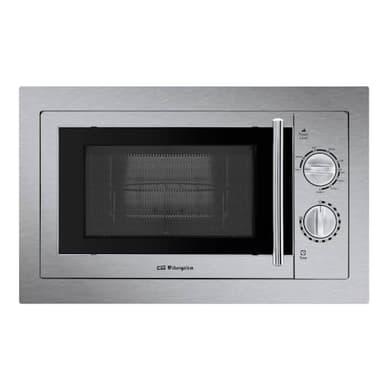 Orbegozo MIG2033 encastrable Full INOX, capacité de 20 litres, 9 niveaux, puissance du micro-ondes de 800 W et du grill de 1000 W, acier, gris