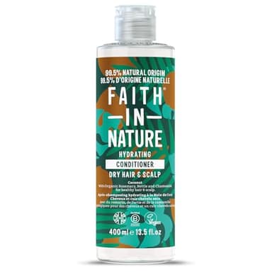 Faith In Nature, Après-Shampooing Naturel à la Noix de Coco Faith In Nature, Hydratant, Vegan & Cruelty Free, Sans Parabènes & SLES, Pour Cheveux Normaux à Secs, 400ml