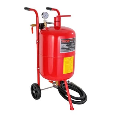 VEVOR Sableuse Pneumatiques en Acier, Machine de Sablage Rouge avec Cabine Sablage 40 L, Sableuse Professionnel pour le Nettoyage de Surface, le Sculpture, la Élimination de la Rouille et la Remise