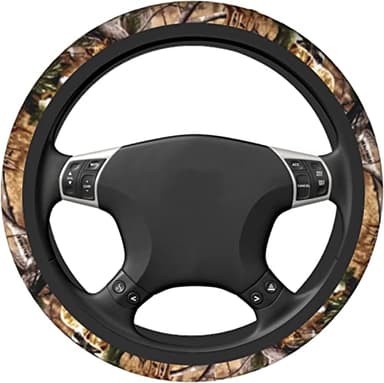 Housse Volant Voiture Camo Chasse Cerf Ours Orignal Canard,Universelle 15 Inch/38Cm Housse De Volant Confortable Couvre Volant Voiture Antidérapant Protege Volant Voiture pour Accessoires Décoratio