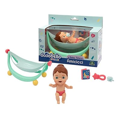 Cicciobello Amicicci, Bébé avec Berceau Relax Time, Idéal pour la Sieste, 1 Amicicci Fille et des Accessoires, Jouet pour Enfants dès 3 Ans, GIOCHI PREZIOSI, CC033