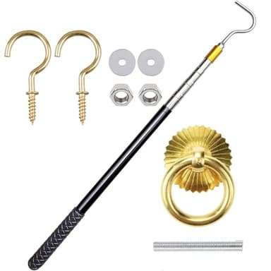 Protoence Kit Système d'Échelle Escamotable - Perche d'Échelle Télescopique 162 cm - Tire Escalier Amovible pour Plafond - Échelle de Cargo