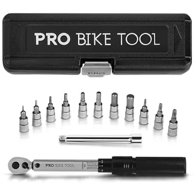 Clé dynamométrique - Clé dinamometric vélo - Outil de précision pour vélo et moto - Ajustement facile 1/4" - Mesure 2 à 20 Nm - Embouts hexagonaux et torx inclus - Kit complet pour entretien