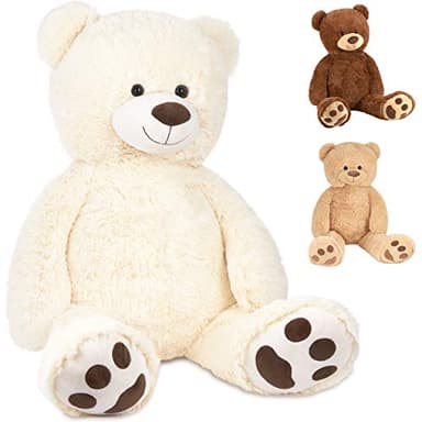 BRUBAKER - Peluche géante XXL - Ours/Nounours - 100 cm - Ultra Douce & Mignonne - Blanc