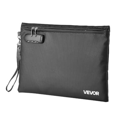 VEVOR Sac à documents ignifuge 1000°C, porte-documents anti-feu portable avec serrure, pochette de rangement ignifuge et étanche pour fichiers importants, passeports, pour maison, bureau, voyage