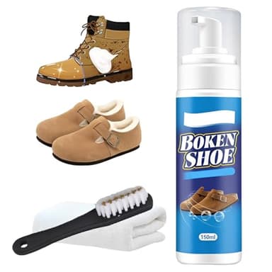 OIXYAZ Nettoyant chaussure daim,200 ml, kit de nettoyage doux avec brosse en daim, nettoyant pour chaussures pour nubuck, tricot, bottes, baskets, baskets, cuir