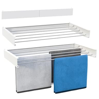 Vonia Séchoir à Linge Mural – Étendoir Mural Pliable 80x40 cm – Support de Séchage Gain de Place – Blanc