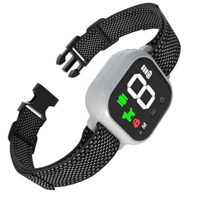 Meloive Collier Anti Aboiement Chien,Collier Anti-aboiement Intelligent,4 Modes Son/Vibration/Choc Statique,IP67 Étanche et Rechargeable pour Petit Gros Chien,Blanc