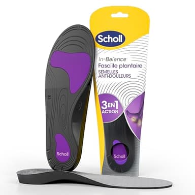 Dr. Scholl's In-Balance Semelles Orthopédiques Homme & Femme pour Fasciite Plantaire avec Soutien de la Voûte Plantaire et Soulagement des Douleurs au Talon et au Pied, Taille 42,5–45