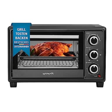 OptimumX Haushaltsgeräte Petit four à chaleur tournante 20 l avec minuterie 60 min Four à pizza 1380 W Noir