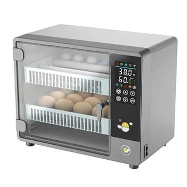 Couveuse Oeuf Automatique 26 Oeufs, Incubateur Oeuf Automatique avec Écran Tactile Couleur, Rotation Automatique des œufs, Contrôle de la température, Humidification Atomisée, Candélabre d'œufs à LED