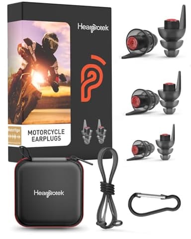 Hearprotek 3 Paires Bouchon Oreille Moto,24 dB Bouchon D'oreille Moto Réutilisables,Isolation Confortable Contre le Bruit du Vent pour Protection Auditive,Cadeaux de course pour les amateurs de moto