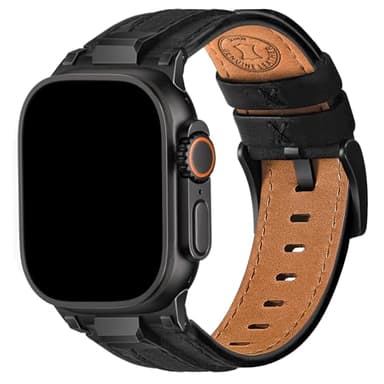 Wristitani Bracelet Cuir Compatible avec Apple Watch 49mm 46mm 45mm 44mm 42mm pour Homme Femme, Bracelet de Remplacement Cuir Véritable Durable pour iWatch Ultra Series 10 9 8 7 SE 6 5 4 3