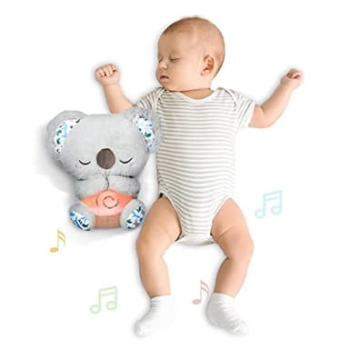 auby Soothe 'n' Cuddle Koala Plush Toy with 10 Lullabies, Lights and Rhythmic Breathing Movements, Gifts for Boys and Girls 0 1 2 3 4 5 Years Old FR461553