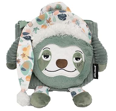 Les Déglingos - Sac à Dos velours - Chillos le paresseux - Ultra Doux - Peluche - Sac crèche ou nounou - Convient dès 18 mois - Cadeau bébé - Vert